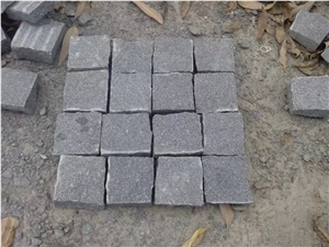 Cheap Popular G654 China Impala Granite Cobble Stone,Padang Dark Grey Paving Cube, Tumbled Finish, Garden Stepping Pavements, Walkway, Driveway, Blind Natural Stone Pavers, Outdoor Exterior Decoration