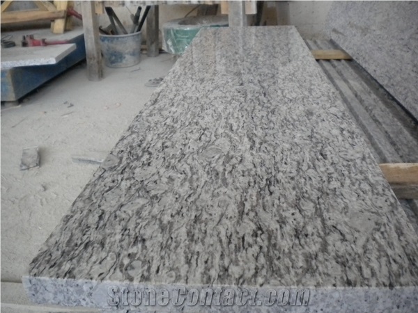Chinese Good Price Wave White Granite Stair Treads