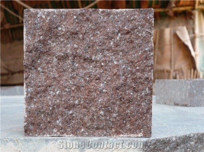 G666 Red Porphyry Shouning Red Tumbled Cube Paver, Liancheng Red Porphyry Paving Stone,Putian Red Porphyry Cube Stone