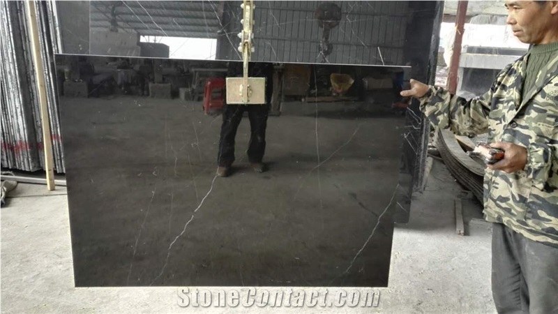 Marble Tiles & Slabs, Absolute Black Marble,Radiant Black Marble,China Marquina Marble,China Nero Marquina Marble,Oriental Black Marble