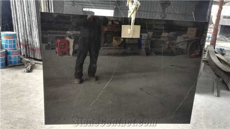 Marble Tiles & Slabs, Absolute Black Marble,Radiant Black Marble,China Marquina Marble,China Nero Marquina Marble,Oriental Black Marble