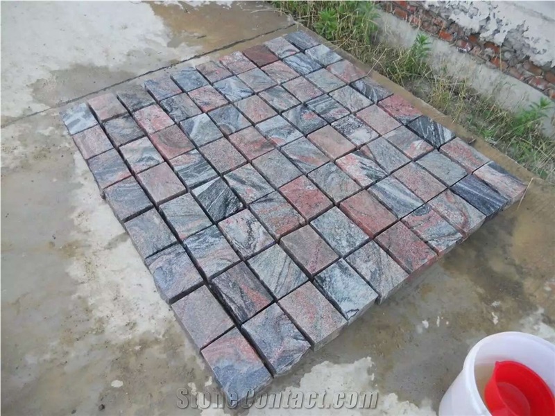 Multicolor Red Granite Cobble Stone,Paving Sets Cube Stone/Walkway Paver /Driveway Paving Stone/Garden Stepping Pavements/Courtyard Road Pavers