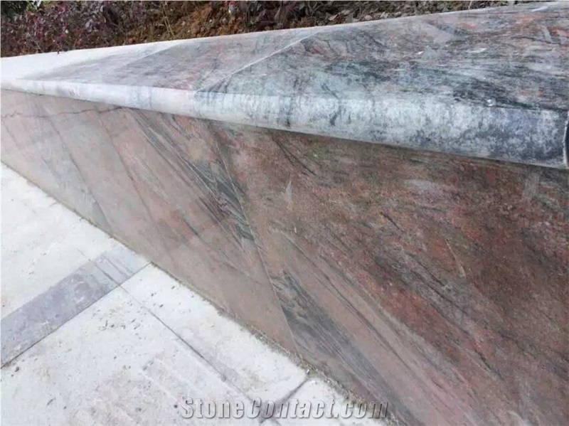 Polished China Red Multicolor,Multicolor Red China,Rosso Multicolor Granite,Red Grain Multicolor Granite Kerbstones/Kerb Stone/Curbstone