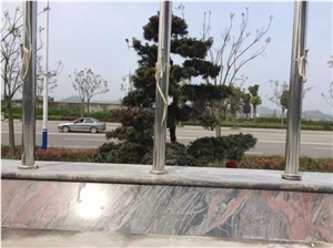 Polished China Red Multicolor,Multicolor Red China,Rosso Multicolor Granite,Red Grain Multicolor Granite Kerbstones/Kerb Stone/Curbstone