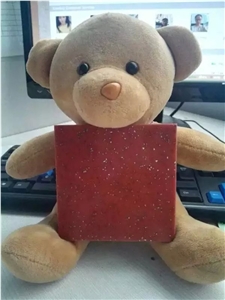 Red Quartz Stone Solid Surfaces Polished Slabs Tiles Engineered Stone Artificial Stone Slabs for Hotel Kitchen,Bathroom Walling Panel/ for Customized Edges Kitchen Tops