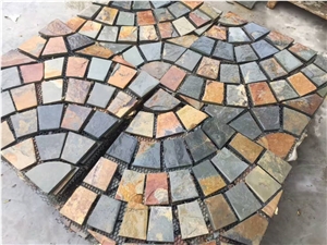 Natural Rusty Slate Paving Stone , Slate Cube Stone