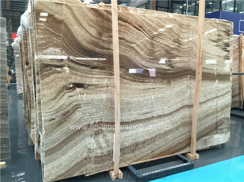 China Brown Wood Grain Onyx Slabs & Tiles/Chinese Onyx/Gold Wood Onyx Home Decoration Stone/Tv Background Decoration Stone/Table Decoration Stone/Wall Covering Tiles/Floor Covering Tiles