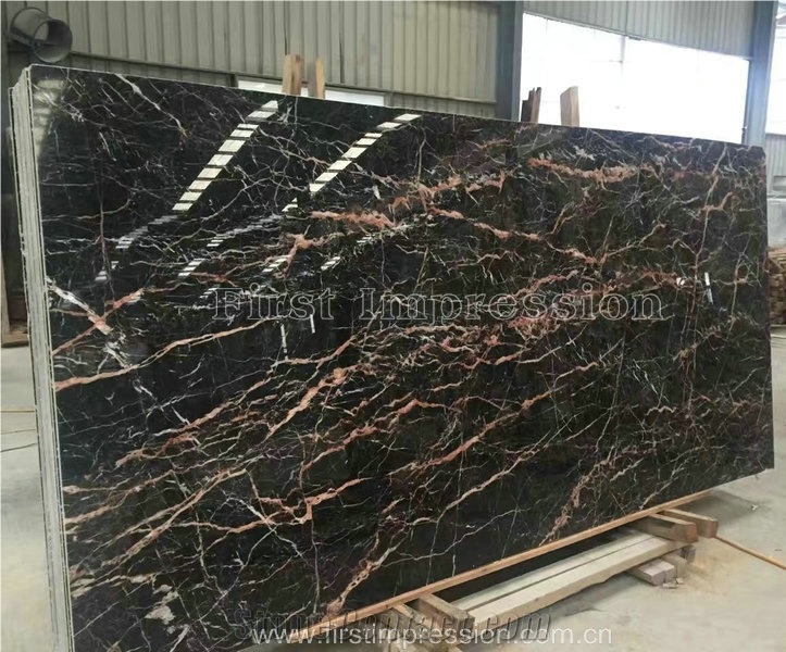 China Tulip Brown Marquina Marble/Brown St Laurent/Saint Laurent Brown Marble Slabs & Tiles/Tulip Marble Tiles & Slabs/China Tulip Marble Tiles & Slabs/Portoro Gold Marble/Gold & Jade Marble Big Slabs