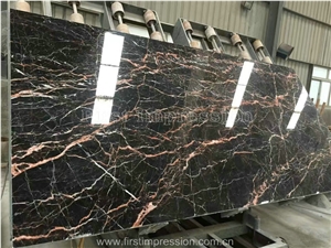 China Tulip Brown Marquina Marble/Brown St Laurent/Saint Laurent Brown Marble Slabs & Tiles/Tulip Marble Tiles & Slabs/China Tulip Marble Tiles & Slabs/Portoro Gold Marble/Gold & Jade Marble Big Slabs