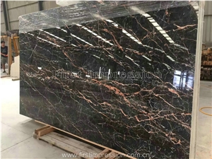 China Tulip Brown Marquina Marble/Brown St Laurent/Saint Laurent Brown Marble Slabs & Tiles/Tulip Marble Tiles & Slabs/China Tulip Marble Tiles & Slabs/Portoro Gold Marble/Gold & Jade Marble Big Slabs