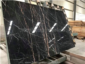 China Tulip Brown Marquina Marble/Brown St Laurent/Saint Laurent Brown Marble Slabs & Tiles/Tulip Marble Tiles & Slabs/China Tulip Marble Tiles & Slabs/Portoro Gold Marble/Gold & Jade Marble Big Slabs