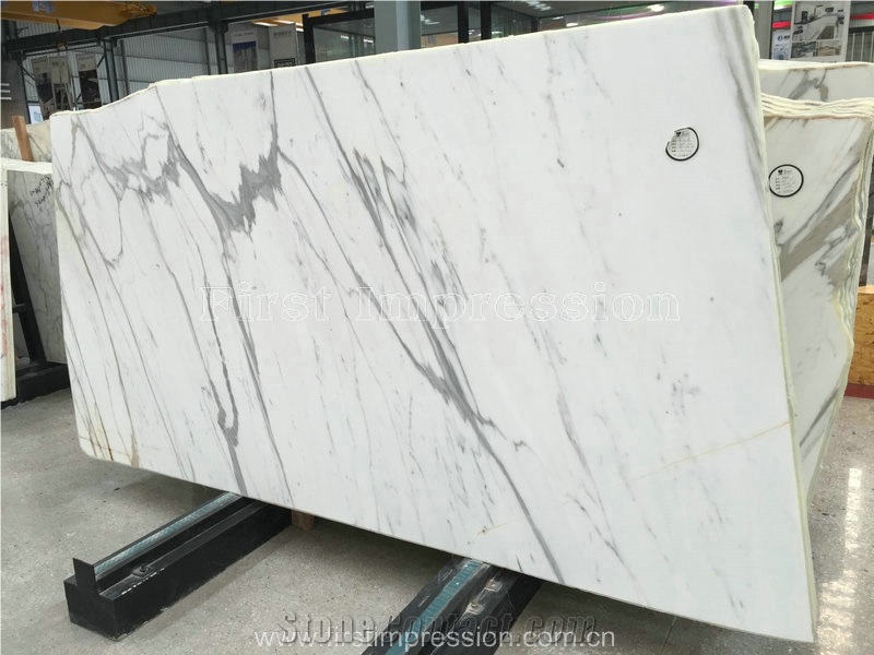 New Polished High Quality Calacatta & Carrara White Marble Slabs