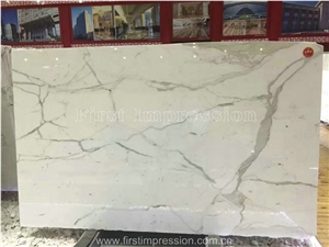 New Polished High Quality Calacatta & Carrara White Marble Slabs