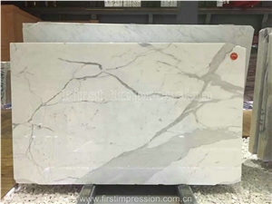 New Polished High Quality Calacatta & Carrara White Marble Slabs