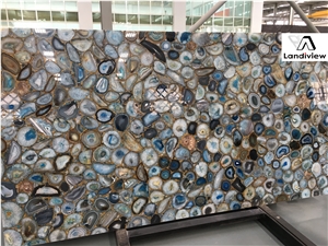 Blue Agate Precious Gold Slabs