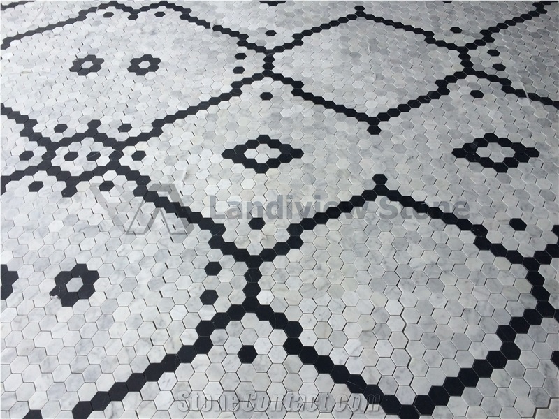 Carrara White Mosaic Pattern