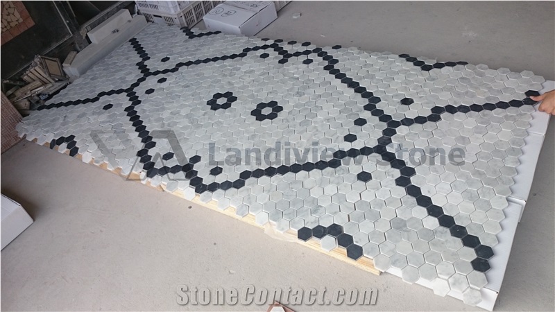 Carrara White Mosaic Pattern