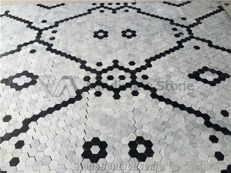 Carrara White Mosaic Pattern