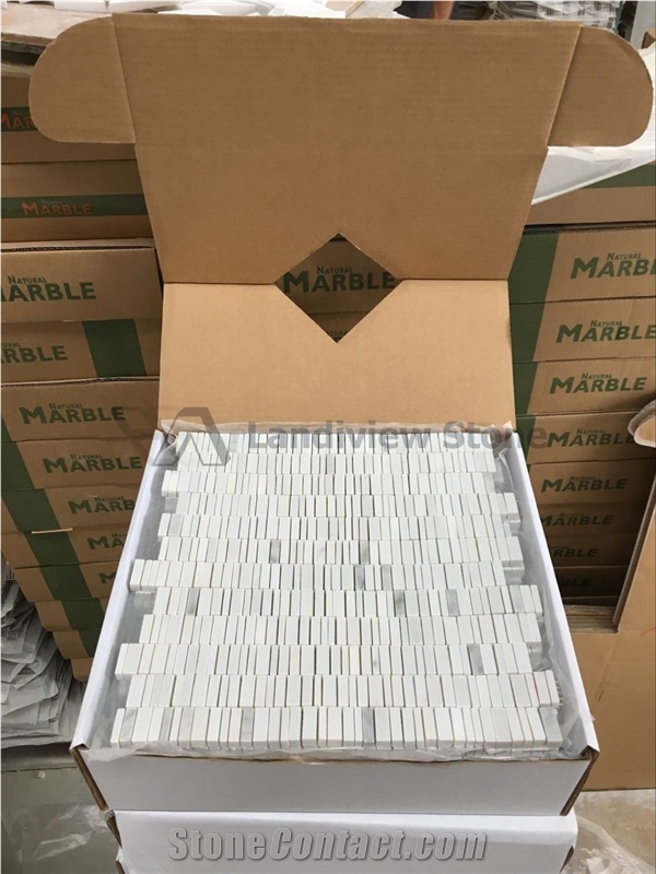 Carrara White Mosaic Tiles, Carrara White Mosaic Polished