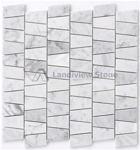 Carrara White Mosaic, Trapezoid Mosaic, Carrara Trapezoidal Mosaic Carrara White Mosaic, Trapezoid Mosaic, Carrara Trapezoidal Mosaic