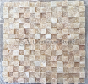 Onyx Yellow Mosaic, Split Face Mosaic, Natural Onyx Mosaic