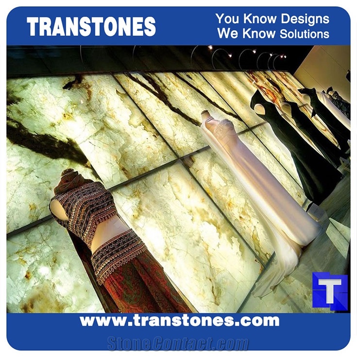 Artificial Rain Forest Green Marble Stone Panel Bar Tops,Club Reception Desk,Translucent Backlit Panel Cladding,Covering Project Show