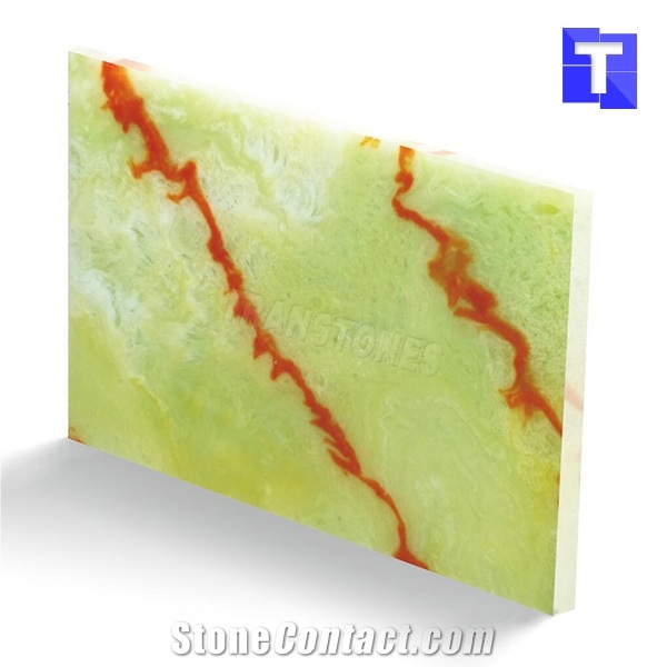 Artificial Rain Forest Green Marble Stone Panel Bar Tops,Club Reception Desk,Translucent Backlit Panel Cladding,Covering Project Show