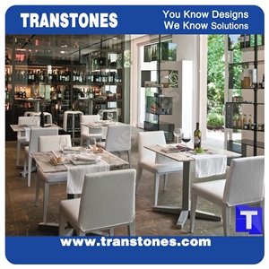 Black Artificial Stone Marble Restaurant Dinner Table Desk,Square Engineered Stone Solid Surface Reception Desk Interior Stone Design Acrylic Hotel Furniture,Transtones Customized