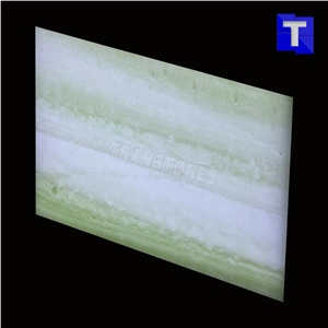 Fantasty Green Artificial Alabaster Backlit Tile Walling Cladding Panel,Verde Engineered Glass Onyx Translucent Stone Tiles for Bathroom Walling,Transtones Customized