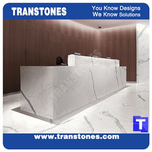 Project Show Bianco Calacatta Carrara White Marble Kitchen Islands Counter Tops,Kitchen Worktop, Kitchentop,Italy White Marble Table Tops Natural Stone