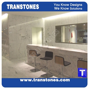 Project Show Bianco Calacatta Carrara White Marble Kitchen Islands Counter Tops,Kitchen Worktop, Kitchentop,Italy White Marble Table Tops Natural Stone