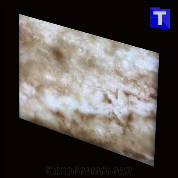 Rainbow Colorful Artificial Alabaster Backlit Tile Walling Cladding Panel,Engineered Glass Onyx Translucent Stone Tiles for Walling,Transtones Customized