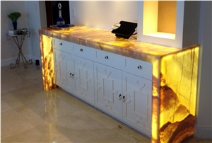 Solid Surface Artificial Yellow Onyx Tiles Slabs for Bath Top,Vanity Top,Engineered Stone Alabaster Tile for Walling Panel,Transtones Customized Bath Countertops
