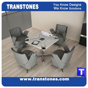 White Artificial Stone Marble Office Meeting Work Table Desk,Engineered Stone Solid Surface Reception Desk Interior Stone Design Acrylic Furniture,Transtones Customized Free Designs White Artificial Stone Marble Office Meeting Work Table Desk,Engineered Stone Solid Surface Reception Desk Interior Stone Design Acrylic Furniture,Transtones Customized Free Designs