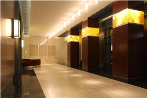 Yellow Beige Artificial Onyx Stone Tiles Wall Covering Panel for Hotel Project,Engineered Stone Alabaster Translucent Backlit Slabs Tile Walling