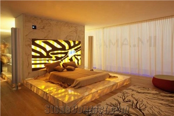 Yellow Beige Artificial Onyx Stone Tiles Wall Covering Panel for Hotel Project,Engineered Stone Alabaster Translucent Backlit Slabs Tile Walling