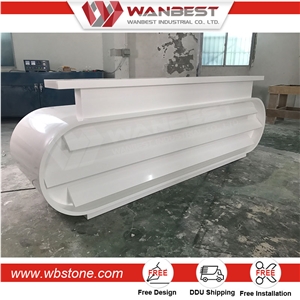 2017 Solid Surface Semi Circle Reception Desk L Shaped Reception Desk,Hotel Solid Surace Reception Table Desk Counter