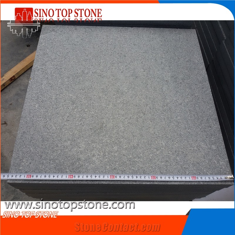 G654 Dark Grey Flamed Surface Granite Paving Tiles, Walkway Paving Stone, Driveway Paving