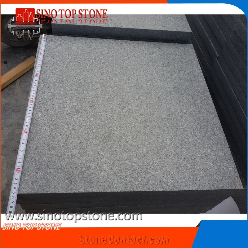 G654 Dark Grey Flamed Surface Granite Paving Tiles, Walkway Paving Stone, Driveway Paving