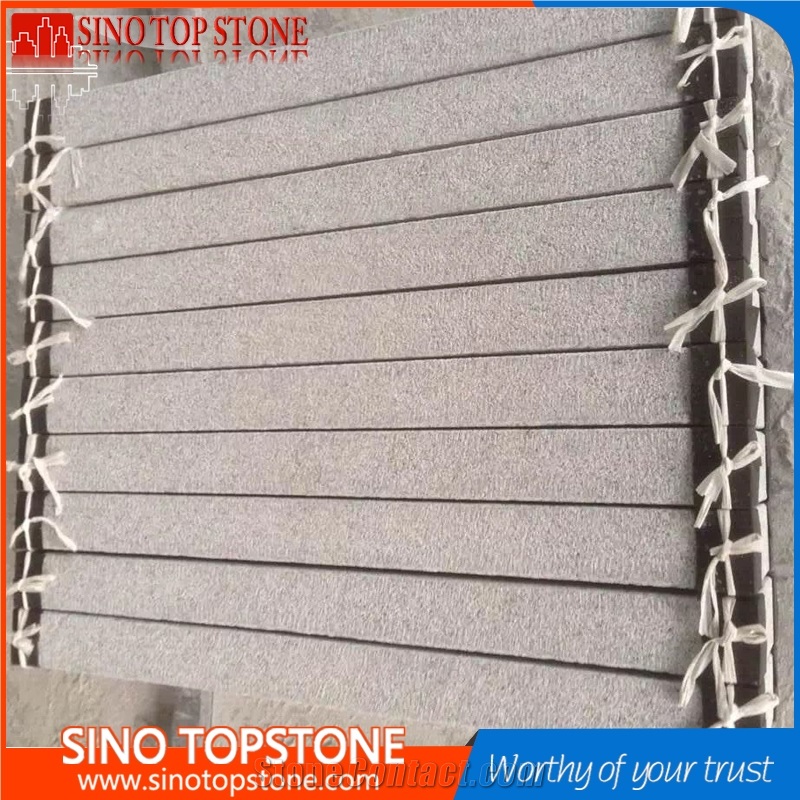 Grey Granite Six Side Flamed Road Curbs, All Sides Flamed Grey Granite Landscaping Stone