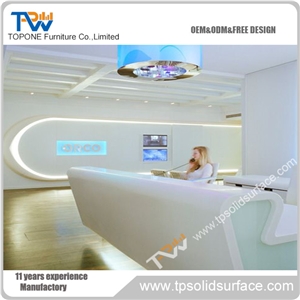 Acrylic Solid Surface Led Clinic Reception Desk Tops Artificial Marble Stone Reception Counter Tops Design
