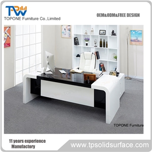 Artificial Marble Stone Acrylic Solid Surface Modern Executive Desk Office Table Tops Design