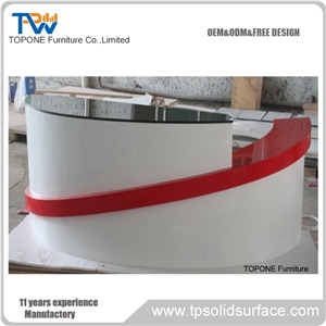 Artificial Marble Stone Beauty Salon Reception Desk Design with Black Acrylic Solid Surface Front Table Tops for Sale Artificial Marble Stone Beauty Salon Reception Desk Design with Black Acrylic Solid Surface Front Table Tops for Sale