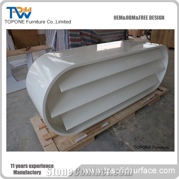 Artificial Marble Stone Front Office Desk Furniture Acrylic Solid Surface Chairman Office Desk
