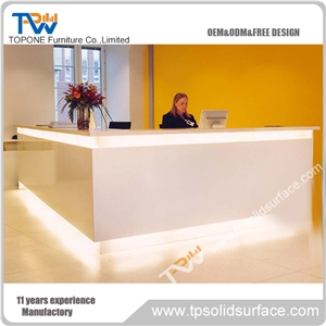 Artificial Marble Stone Hotel Reception Counter Tops Interior Stone Corian Acrylic Solid Surface Hotel Reception Desk Tops Design for Sale
