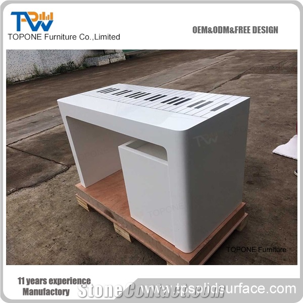 Artificial Marble Stone White Color Curved Office Desk Tops Corian Acrylic Solid Surface Modern Office Desk Design for Sale