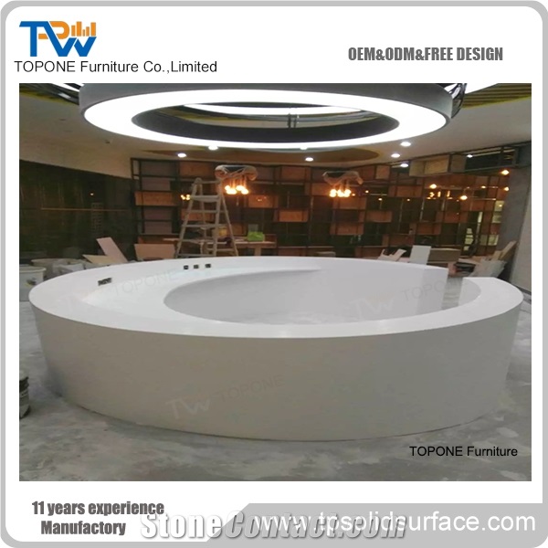 Interior Stone Artificial Marble Stone Shopping Mall Reception Desk Design Corian Acrylic Solid Surface Shopping Mall Reception Counter Tops Design for Sale
