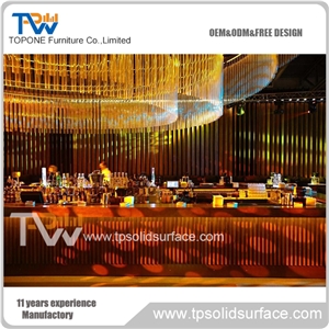 Made in China Artificial Marble Stone Acrylic Solid Sruface Bar Counter Tops and Wine Cabinets