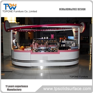 Unique Design Artificial Marble Stone Bar Counter White Acrylic Bar Counter Work Tops Design