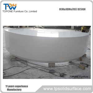 White Acrylic Solid Surface Diamond Design Reception Desk Tops Design/Artificial Marble Interior Stone Reception Counter Tops Design